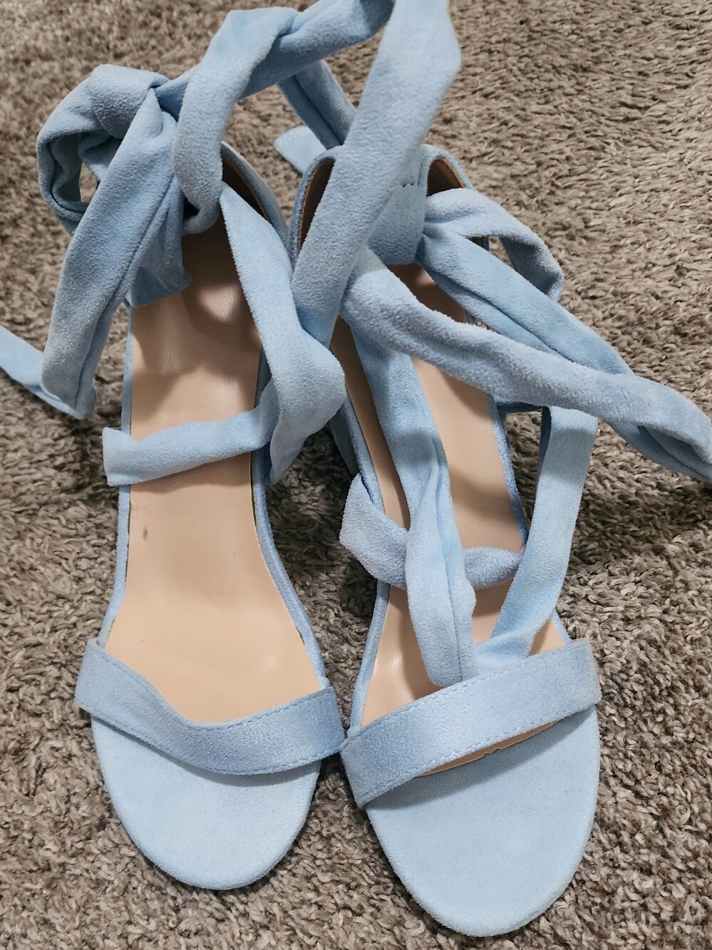 Baby Blue Lace Up Heels
